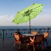 9ft Aluminum Patio Umbrella w/ 32 LEDs Chocolate