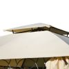 U_STYLE Quality Double Tiered Grill Canopy; Outdoor BBQ Gazebo Tent with UV Protection; Beige