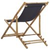 Deck Chair Bamboo and Canvas Dark Gray