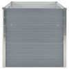 Raised Garden Bed 63"x31.5"x30.3" Galvanized Steel Gray