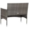 4 Piece Patio Lounge Set with Cushions Poly Rattan Gray