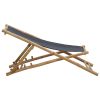 Deck Chair Bamboo and Canvas Dark Gray