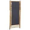 Deck Chair Bamboo and Canvas Dark Gray
