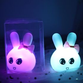 Elementary School Kindergarten Tanabata Gift Cute Rabbit Night Light (Option: Pink big ear rabbit)
