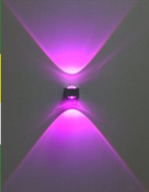 Outdoor Waterproof Wall Lamp LED Square Corridor Aisle Terrace Wall Lamp (Option: Silver shell purple light-Single side light 3W)