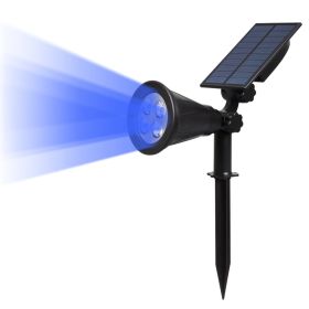 Solar Garden Lawn Light Waterproof Outdoor Street Light RGB Ground Light Garden Lighting Landscape Light (Color: Blue)