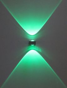 Outdoor Waterproof Wall Lamp LED Square Corridor Aisle Terrace Wall Lamp (Option: Black shell green light-Single side light 3W)