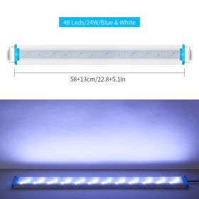 Ultra-thin aquarium light blue and white light (Option: 58cm-EU)