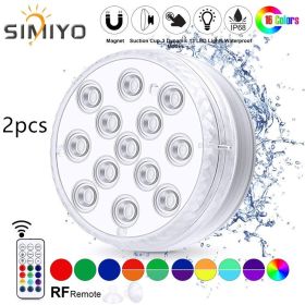 Led Beads Submersible Light Waterproof Underwater Lamp For Garden Swimming Pool Fountain Spa Party Bathroom Remote Control (Option: 2PCS)