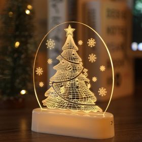 Snowman Bell Acrylic Decoration Night Light (Option: Christmas tree)