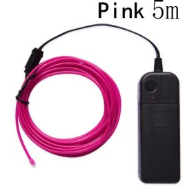 Glow EL Wire Cable LED (Option: Pink-5m)