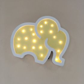 Baby elephant LED night light (Color: Yellow)