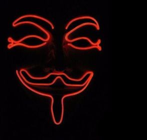 New LED Guy Fawkes Mask (Option: Red-A)