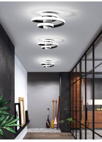 Simple and modern metal led lighting ceiling light (Option: White black-Warm-110V)