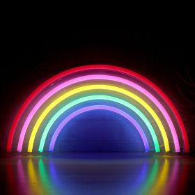 LED Neon Light, Acrylic Back Panel, Room Decoration Night Light (Option: Rainbow-USB)