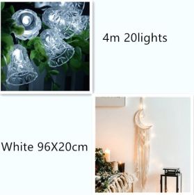 4 meters 20 light bells solar light string (Option: White set-4m)