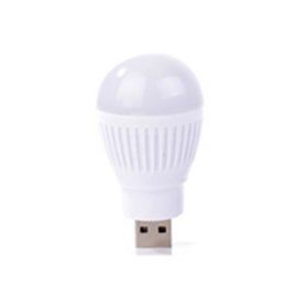Mini USB lamp LED bulb portable night light (Color: White)
