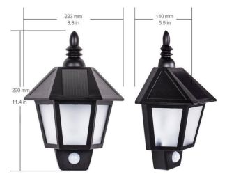 Waterproof LED Solar Light Motion Sensor Outdoor Activated Hexagonal Wall Lamp Garden Automatically ON at Night Path Lighting (Option: default)