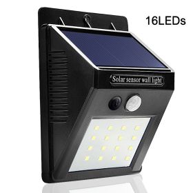 Solar sensor light (Option: 16LED-Black-4pcs)