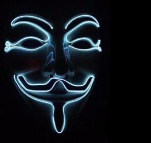 New LED Guy Fawkes Mask (Option: light blue-A)