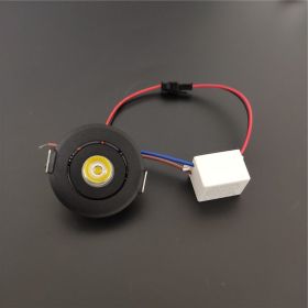 Wine Cabinet Exhibition LED1W3 Cm Spot Light Embedded Bull Eye Mini (Option: Black-C)