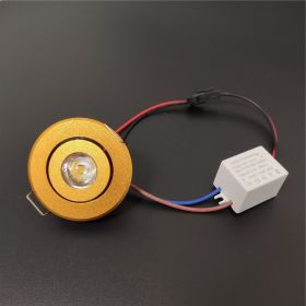 Wine Cabinet Exhibition LED1W3 Cm Spot Light Embedded Bull Eye Mini (Option: Gold-B)