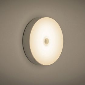 New LED Body Induction Small Night Light USB Charging (Option: Beige-A)