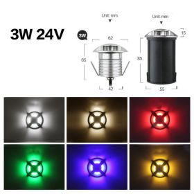 Stainless Steel Recessed Lawn Lamp Garden Lamp Step Lamp Floor Lamp (Option: C)