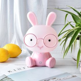USB Cartoon Night Light Cartoon Cute Rabbit Decoration (Color: Pink)