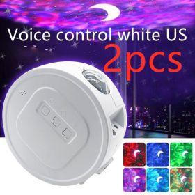 USB Ocean Star Projection Light (Option: 2PCS Voice control white US)