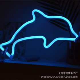 AliExpress LED Neon Lights Bedroom Room Decoration Moon NeonLights USB Battery Dual-Purpose Modeling Lights (Option: Dolphin)