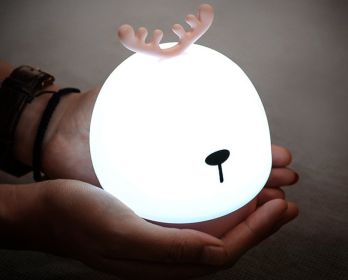 Cartoon Fawn Silicone Night Light Pats Eye Protection Breastfeeding Light Holiday Table White Night Light (Option: Fawn-USB)