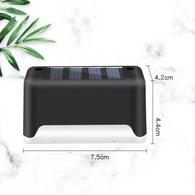 New Upgrade Waterproof LED Solar Fence Lamp Solar Deck Lights Solar Step Light Outdoor For Patio Stairs Garden Pathway Step Yard (Option: Black-1)