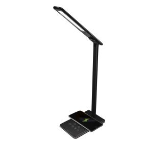 Huawei Apple Wireless Charging Desk Lamp LED Eye Protection Desk Lamp Bedside Folding (Color: Black)