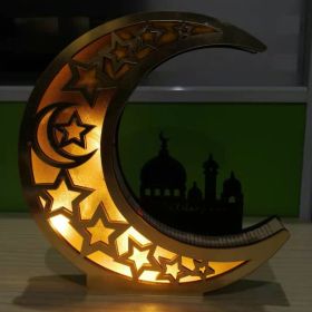 Golden Moon Castle Hollow Letters With LED Lights Dining Table Decoration (Color: Gold)