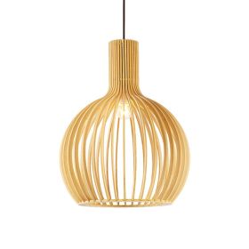 Nordic Birdcage Chandelier Solid Wood Chandelier Retro Birdcage Simple Homestay Bar Counter Bedroom Coffee Shop Chandelier (Option: C-45CM)