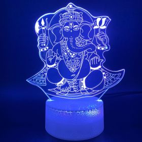 3D Night Light Indian Mythology Elephant Head God Creative Gift Table Lamp (Option: 2 Ganesha-Smart Bluetooth)