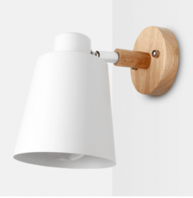 Bedside Wall Lamp Wooden Plug Switch Nordic Decorative Lamps (Option: White-US)