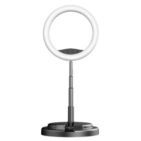 Live Beauty Color Changing Rainbow Colorful Fill Light Led10 Inch Desktop Floor Ring Light (Option: White-With remote control)