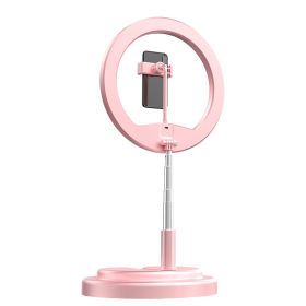 Live Beauty Color Changing Rainbow Colorful Fill Light Led10 Inch Desktop Floor Ring Light (Option: Pink-Fold)