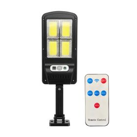Solar Rechargeable Street Light Outdoor Waterproof Human Body Induction Remote Control COB Wall Light Garden Lighting (Option: 128 lights-Solar street light)
