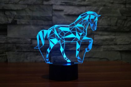 Puzzle Horse 3D Light, Colorful Touch LED Vision (Option: 16 color remote control)