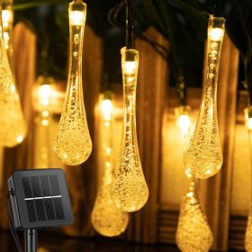Led Solar Outdoor Waterproof Light (Option: Water droplets warm white-6meters 30 lights)