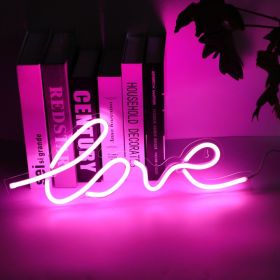 Creative Hanging Wall Bar Atmosphere Light Qing Bar Home Stay Hanging Light Romantic Bedroom Room Layout (Option: LOVE-USB)