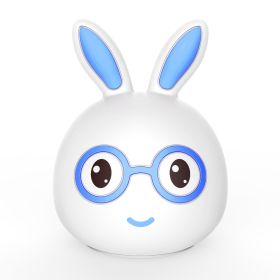 Creative Cute Rabbit Silicone Night Light (Option: Smiling Blue Rabbit-battery)