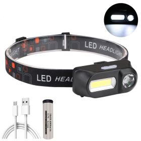 Strong Light Headlights USB Rechargeable Headlights Strong Light Work Lights (Option: USB-Batteryusb cable)
