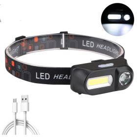 Strong Light Headlights USB Rechargeable Headlights Strong Light Work Lights (Option: USB-USB cable)