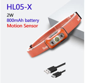 Shenhuo Led Headlights With High Brightness, Long Battery Life, Strong Light, Light And Small Rechargeable Headset (Option: X orange)