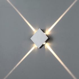Cross Star Light Bar KTV Project Wall Lamp Decorative Modeling Lamp Outdoor Waterproof A Beam Of Light Wall Lamp (Option: 12W-square-Warm White)