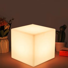 Cube Restaurant Atmosphere Table Lamp Luminous Square Decorative Table Lamp (Option: 20cm-Battery models)